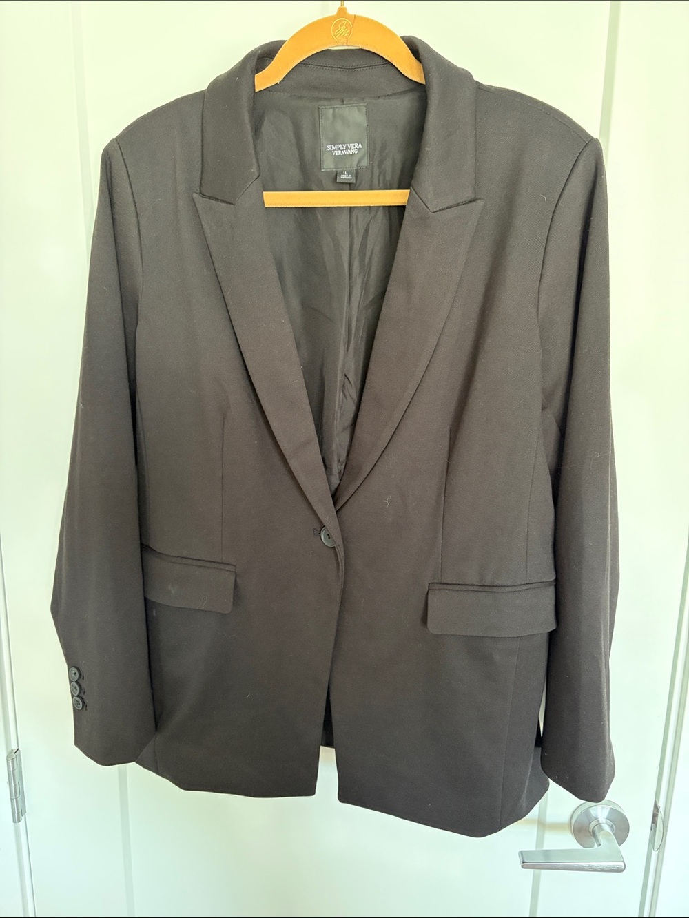 Simply Vera Vera Wang Black Jacket with Branded Neck Label